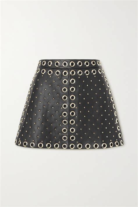 Studded leather mini